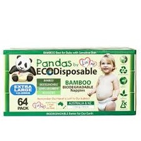 Luvme Bamboo Eco Disposable Nappies XLarge 12-25kg Maxi Box x 64 Nappies                          