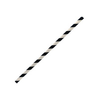 Cocktail Paper Straws - Black and White CTN 2500
