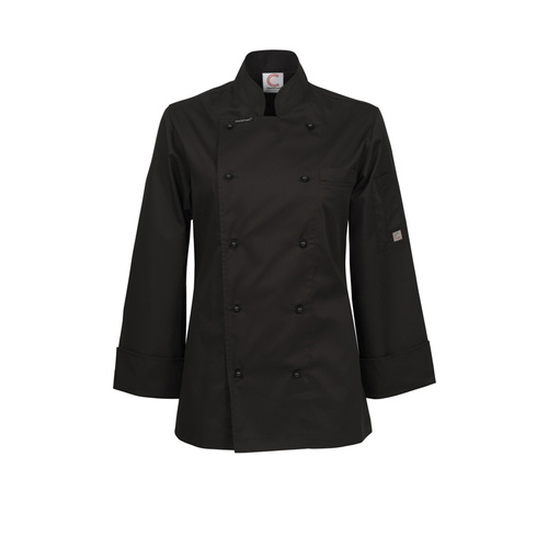 ChefsCraft Exec Lightweight Ladies Chef Jacket L/S Black [Size: 6]