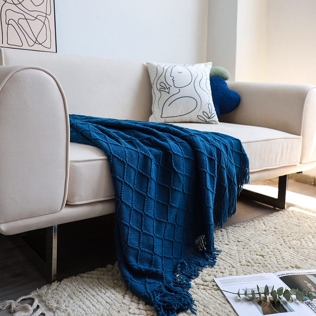 Royal blue throw for sofa hotsell