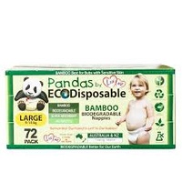 Luvme Bamboo Eco Disposable Nappies Large 9-14kg  Maxi Box x 72 Nappies                        