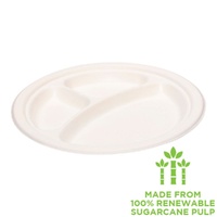ECO+Cane 10in Dinner Plate with 3 Compartments 500/ctn