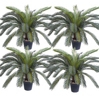 SOGA 4X 125cm Artificial Indoor Cycas Revoluta Cycad Sago Palm Fake Decoration Tree Pot Plant