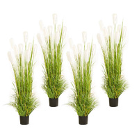 SOGA 4X 150cm Green Artificial Indoor Potted Reed Grass Tree Fake Plant Simulation Decorative