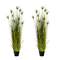 SOGA 2X 150cm Green Artificial Indoor Potted Papyrus Plant Tree Fake Simulation Decorative