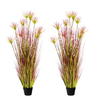 SOGA 2X 150cm Purple-Red Artificial Indoor Potted Papyrus Plant Tree Fake Simulation Decorative