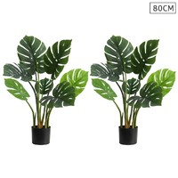 SOGA 2X 80cm Artificial Indoor Potted Turtle Back Fake Decoration Tree Flower Pot Plant