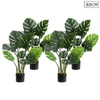 SOGA 4X 80cm Artificial Indoor Potted Turtle Back Fake Decoration Tree Flower Pot Plant