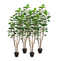 SOGA 4X 150cm Green Artificial Indoor Pocket Money Tree Fake Plant Simulation Decorative