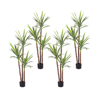 SOGA 4X 150cm Artificial Natural Green Dracaena Yucca Tree Fake Tropical Indoor Plant Home Office Decor