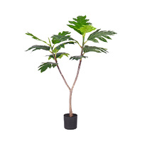 SOGA 90cm Artificial Natural Green Split-Leaf Philodendron Tree Fake Tropical Indoor Plant Home Office Decor