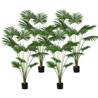 SOGA 4X 180cm Artificial Natural Green Fan Palm Tree Fake Tropical Indoor Plant Home Office Decor