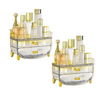 SOGA 2X 3 Tier Transparent Multifunctional Countertop Cosmetic Storage Makeup Skincare Holder Jewelry Cabinet Bathroom Desk Drawer Vanity Organiser