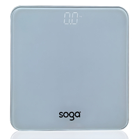 SOGA 180kg Digital Fitness Weight Bathroom Gym Body Glass LCD Electronic Scales White