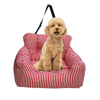SOGA Red Pet Car Seat Sofa Safety Soft Padded Portable Travel Carrier Bed
