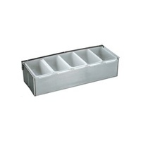 Condiment Dispenser-Stainless Steel 5-Compartment