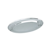 Platter-Oval - Stainless Steel 300mm Rolled Edge