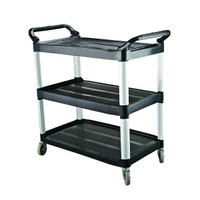 Utility Trolley 3 Shelf  Black  1020 x 500 x 960mm