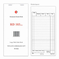 Docket Book - Large Triplicate Carbonless RD103