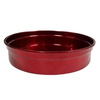 Round Bar Tray Red Aluminium 240mm