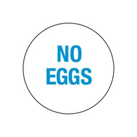 Removable 24mm Circle No Eggs Label - Blue
