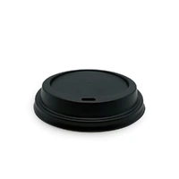 PakMax BLACK 90mm PS Plastic Coffee Cup Sip Through Lid
