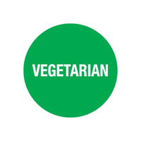 Removable Label 24mm Circle 'Vegetarian'- Green