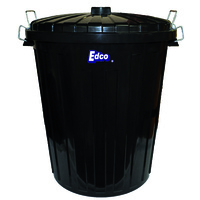 Edco Plastic Garbage Bin With Lid 73L Green 