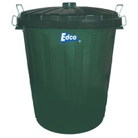 Edco Plastic Garbage Bin With Lid 73L Black 