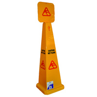 Edco Large Pyramid Caution Wet Floor Sign 
