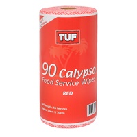 Tuf Calypso Food Service Wipes Roll 90 Sheets - Red 