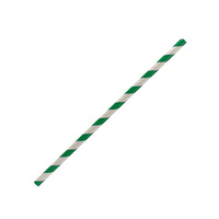 Paper Straws -  Green and White  CTN 2500