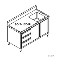 SC-7-1500R-H CABINET WITH RIGHT SINK