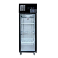 Single Glass Door Upright Fridge Black Stainless Steel - SUCG500B