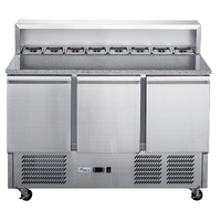FED-X Three Door Salad Prep Fridge with Marble Top - XGNS1300E
