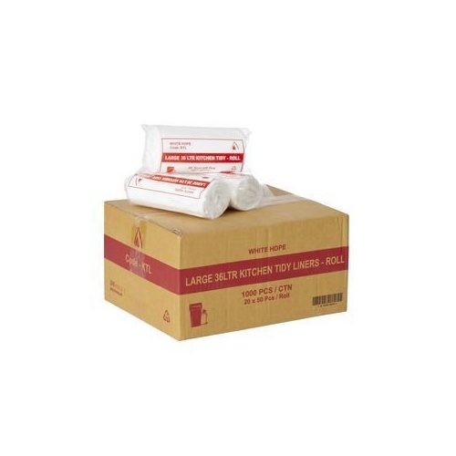 36L Kitchen Tidy Bag Roll of 50 x 20 Rolls (1000 bags)