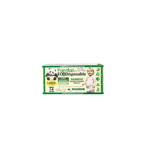 Luvme Bamboo Eco Disposable Nappies Large 9-14kg  Maxi Box x 72 Nappies                        