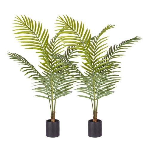 SOGA 2X 120cm Green Artificial Indoor Rogue Areca Palm Tree Fake Tropical Plant Home Office Decor