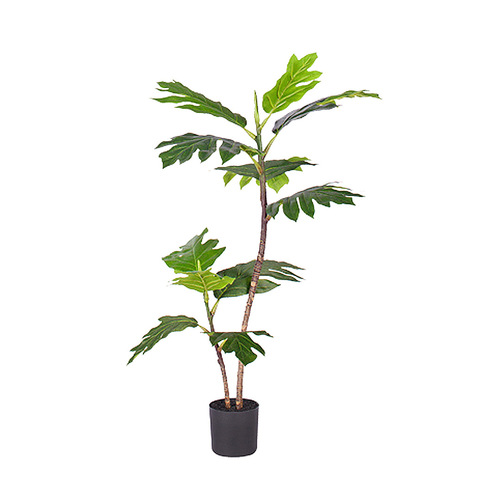 SOGA 90cm 2-Trunk Artificial Natural Green Split-Leaf Philodendron Tree Fake Tropical Indoor Plant Home Office Decor