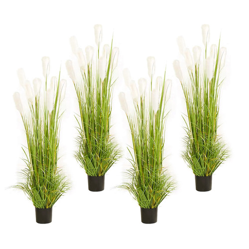 SOGA 4X 150cm Green Artificial Indoor Potted Reed Grass Tree Fake Plant Simulation Decorative