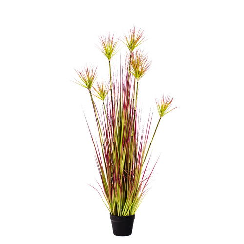 SOGA 120cm Purple-Red Artificial Indoor Potted Papyrus Plant Tree Fake Simulation Decorative