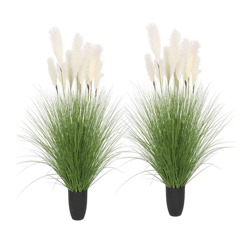 SOGA 2X 137cm Green Artificial Indoor Potted Bulrush Grass Tree Fake Plant Simulation Decorative