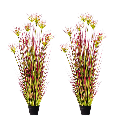 SOGA 2X 150cm Purple-Red Artificial Indoor Potted Papyrus Plant Tree Fake Simulation Decorative