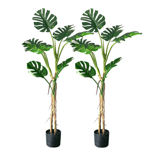 SOGA 2X 160cm Green Artificial Indoor Turtle Back Tree Fake Fern Plant Decorative