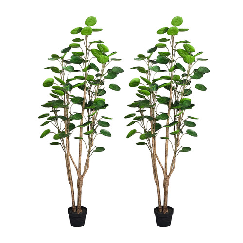 SOGA 2X 180cm Green Artificial Indoor Pocket Money Tree Fake Plant Simulation Decorative