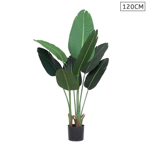 SOGA 120cm Artificial Green Indoor Traveler Banana Fake Decoration Tree Flower Pot Plant