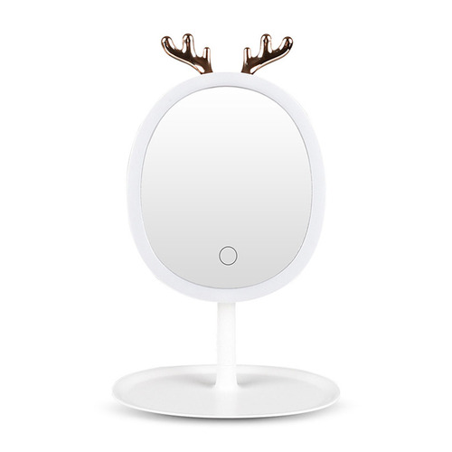 SOGA White Antler LED Light Makeup Mirror Tabletop Vanity Home Decor