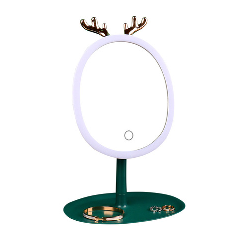 SOGA Green Antler LED Light Makeup Mirror Tabletop Vanity Home Decor