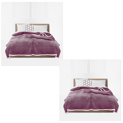 SOGA 2X Light Purple Throw Blanket Warm Cozy Double Sided Thick Flannel Coverlet Fleece Bed Sofa Comforter