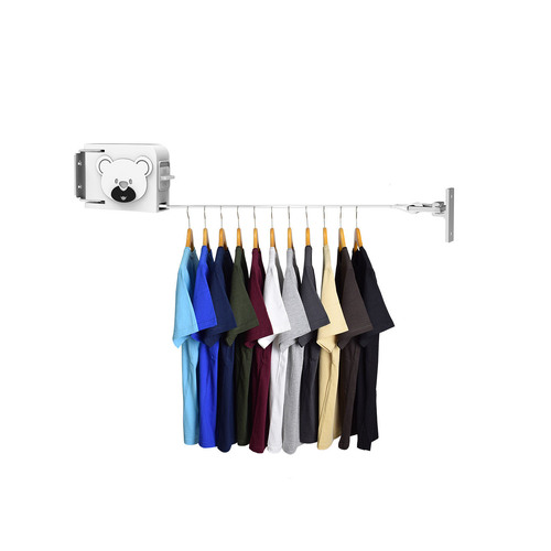 SOGA 160mm Wall-Mounted Clothes Line Dry Rack Retractable Space-Saving Foldable Hanger White